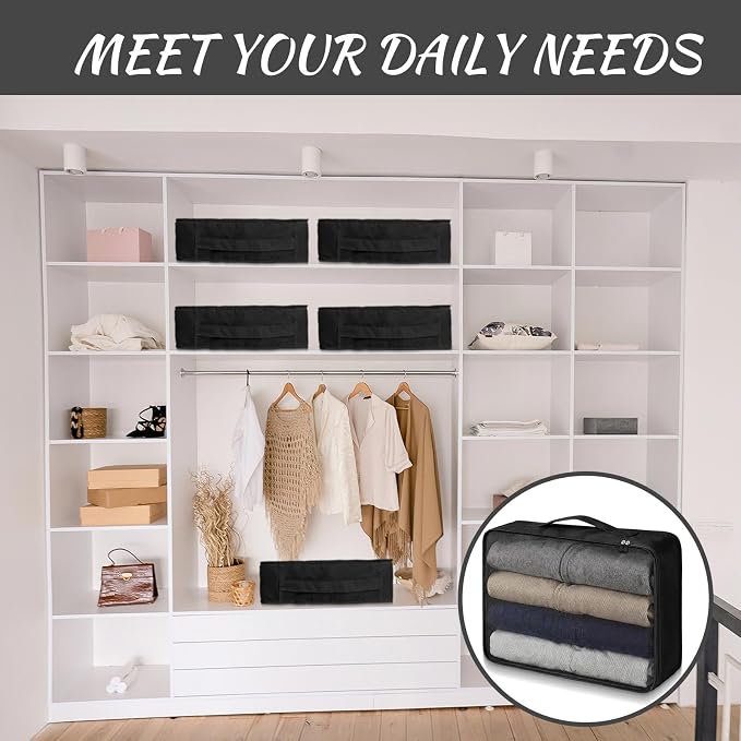 Silkfly 8 Pcs XL Packing Cube for Travel Luggage,Simple,Black | 17.7 x 13 x 4.7, Same Size, Black Suitcase Storage Organizer Set, Reusable Mesh Clothes Cube for Hiking Camp Family Accessory - Image 7