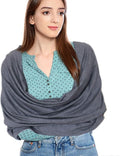 Infinity Scarf with Hidden Pockets Converts to Blanket and Wrap Travel Blanket Tube Scarf Wearable Blankets for Women Perfect for Travel, Grey by welsoon