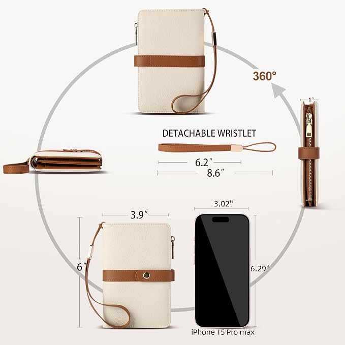 Small Wallet Women RFID Blocking Vegan Leather Slim Thin Bifold Credit Card Wallet Passport Holder Ladies Travel Wallet Mini Purse with Zipper Pocket - Image 4