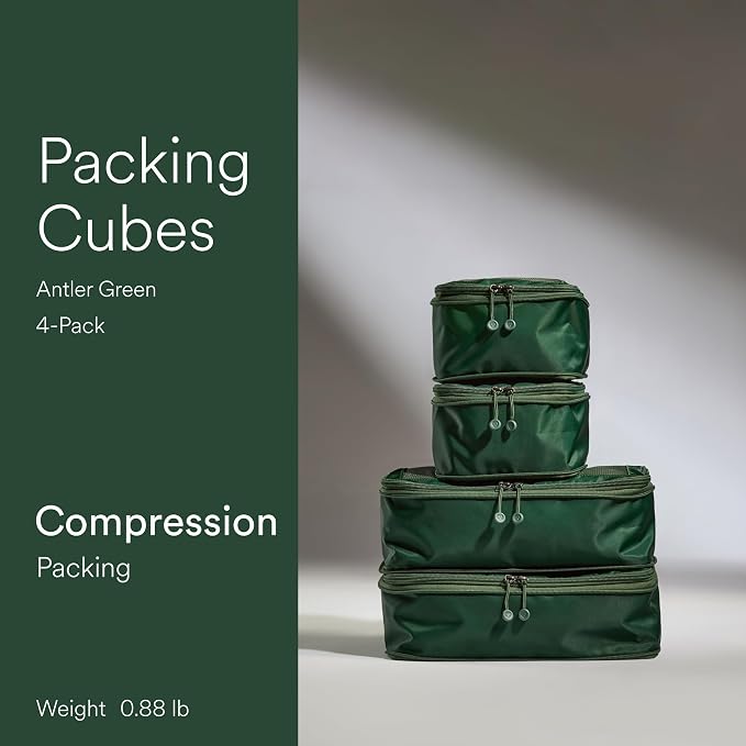 ANTLER - Compression Packing Cubes for Travel, Luggage Organiser for Suitcases or Bags, Travel Accessories, Set of 4, Antler Green - Image 2