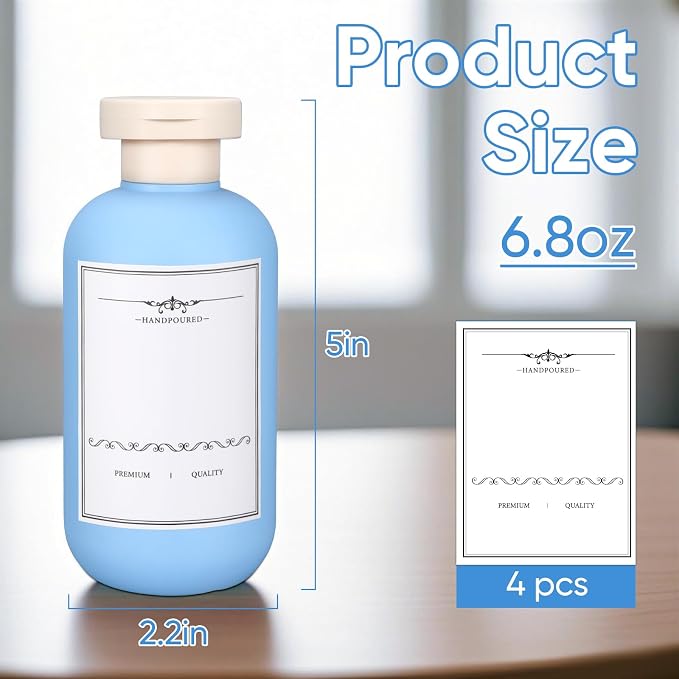 3 PACK Travel Shampoo Bottle, Empty Plastic Squeeze Bottles 6.8oz with Flip Cap, Lotion Container for Toiletries Travel Size Shampoo and Conditioner - Image 2