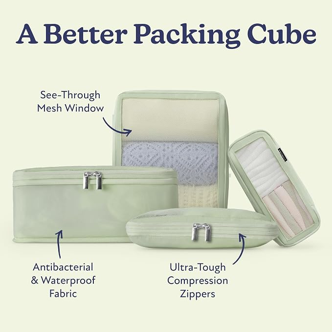 Vandel Space-Saving Compression Packing Cubes for Women 4-Pack Compressible | Luggage Packing Cubes for Travel Compression Organizer Bags, Carry On Suit Case, Space-Saving, Packing Cubes for Women - Image 9