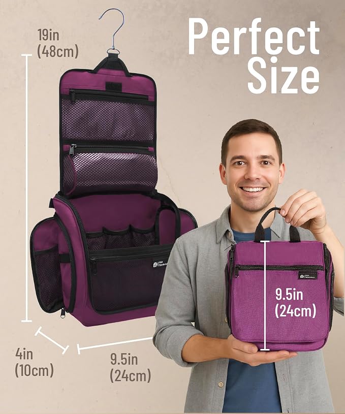 D&D Wanderlust D&D Hanging Travel Toiletry Bag for Men and Women – Cosmetics, Makeup and Toiletries Organizer Kit with 10 Compartments - Image 3