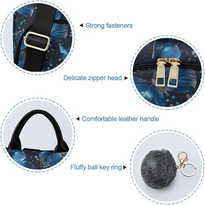 ALAZA Blue Butterflies Backpack Purse for Women Anti Theft Fashion Back Pack Shoulder Bag - Image 6