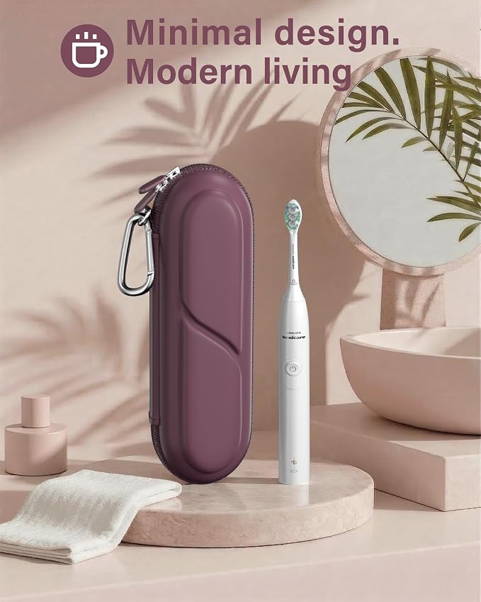 ProCase Toothbrush Travel Case for Oral-B/Oral-B Pro 1000 1500 5000 7000 7500 6000 9600/Philips Sonicare 4100 5100 1100 6100 5300 Oral-B iO Electric Toothbrush Portable Hard Container -Plum - Image 7
