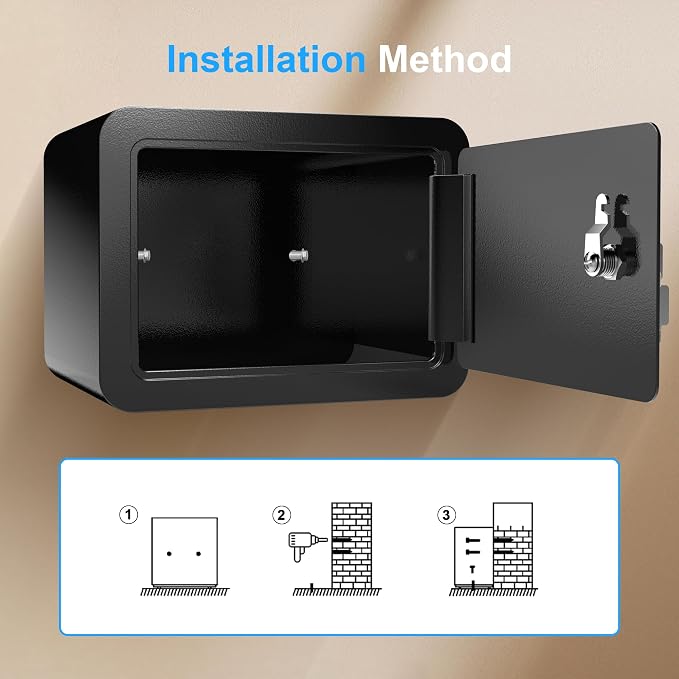 Small Safe, Locker Safes with Key and Coin Slot, Little Safes for Money, Cheap Home Safety, Small Hidden Safe, Savings Box with Key – Mini Security for Home, Office, Travel, Pets，0.23 Cubic - Image 9