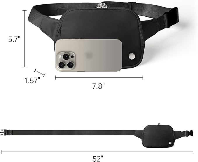 Anti Theft Fanny Pack 2L Belt Bag Crossbody Bag for Women Men Rfid Blocking Sling Waist Bags for Travel, Black - Image 4