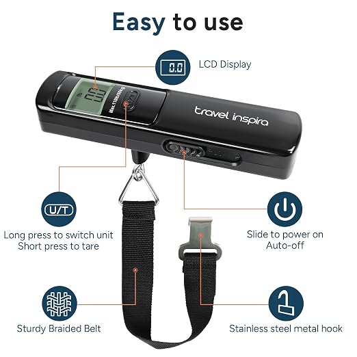Battery-Free Luggage Scale – No Batteries Needed, Portable Digital Hanging Suitcase Weight Scale for Air Travel & Checked Bags, 110lb/50kg, LCD Display, Compact Travel Accessory - Image 6
