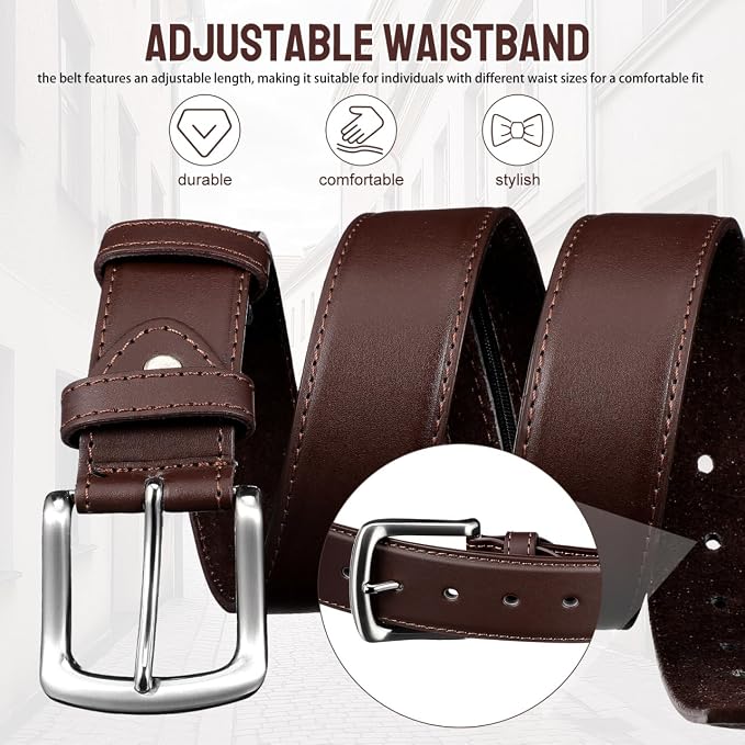 GALPADA Travel Money Belt for Men Pu Wallet Belt with Hidden Zipper Pocket Adjustable Money Wallet Secure Travel for Cash and Valuables 46.45 in - Image 5