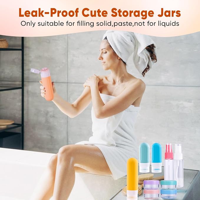 Travel Bottles for Toiletries 18Pack Containers Travel Size Toiletries | TSA Approved BPA Free Leak Proof Refillable Liqus Shampoo Air Travel Flights Vacation Getaways Colored - Image 6
