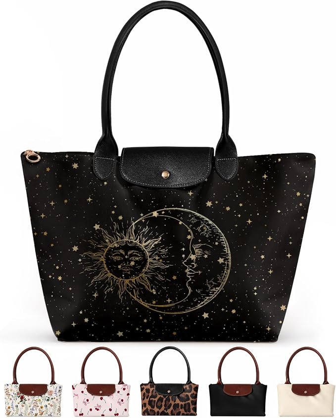 Miss Adola Aesthetic Nylon Tote Bag for Women | Lightweight, Foldable, Waterproof, Large Capacity for Travel, Work, Teacher by MissAdola