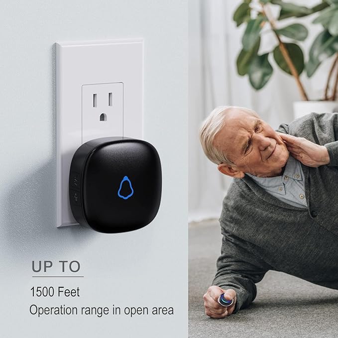 Wireless Caregiver Pager, 2 Call Buttons + 1 Receiver for Elderly at Home | Medical Life Alert System for Seniors/Kids, SOS Emergency Panic Call Bell, Nurse Calling/Patient Assistance Help Buzzer Alarm - Image 2