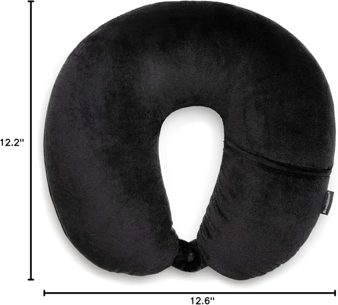 Brookstone Microbead Neck Pillow Soft Travel Pillow with Phone Pocket | Millions of Tiny Beads Flex to Your Shape for Custom Support, Dual-Sided Fleece and Cool Microfiber Sides Suit Any Season - Image 8
