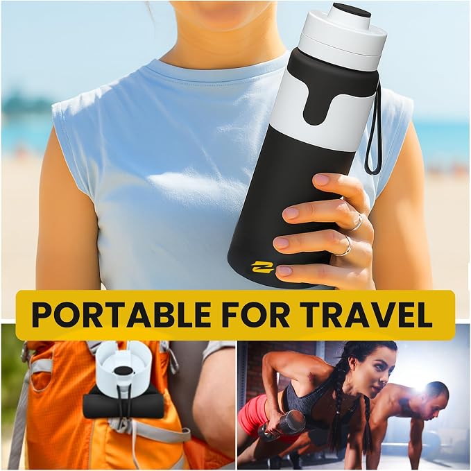 Collapsible Water Bottles – BPA-Free Silicone, Leak-Proof & Lightweight Foldable Water Bottle for Travel, Hiking, Camping, Sports & Everyday Use – Compact, Reusable, Portable, Easy Clean - Image 6