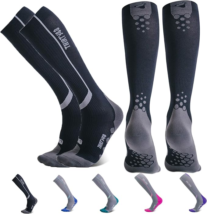 Thirty48 Elite Compression Socks Women & Men Graduated 20-30mmHg for Running, Athletic, Flight Sock - Performance & Recovery by Thirty48