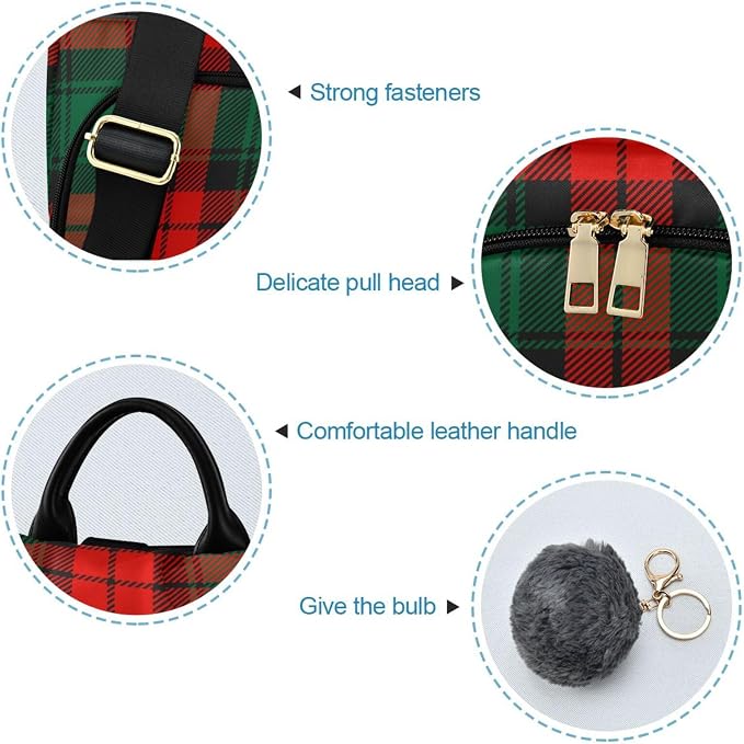 ALAZA Christmas Tartan Plaid Backpack Purse for Women Anti Theft Fashion Back Pack Shoulder Bag - Image 6