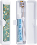 Toothbrush Travel Case - Colorful Pattern, Holder and Covers for Toothbrushes, Includes Tongue Scraper Case by Gerkia