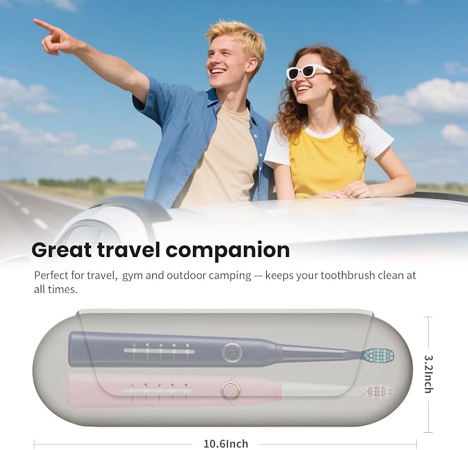 Silicone Electric Toothbrush Travel Case, Manual Toothbrush Travel Cover for Men and Women,Toothbrush Holder for Travel,Gym and More, Fits Most Manual and Electric Toothbrushes - Stone - Image 6