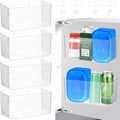 4 PCS Plastic Adhesive Mount Over Cabinet Door Organizer, Under Sink Door Storage Shelf Refrigerator Side Storage Box, Wall Organization Container for Kitchen Bathroom Office by BOUTICOL