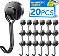 LOVIMAG Swivel Magnetic Hooks, 30LBS, Pack of 20 | Cruise Cabin Ship Essentials 2026, Heavy Duty Magnets for Refrigerator, Classroom, Kitchen, Hanging Mug, Black by LOVIMAG