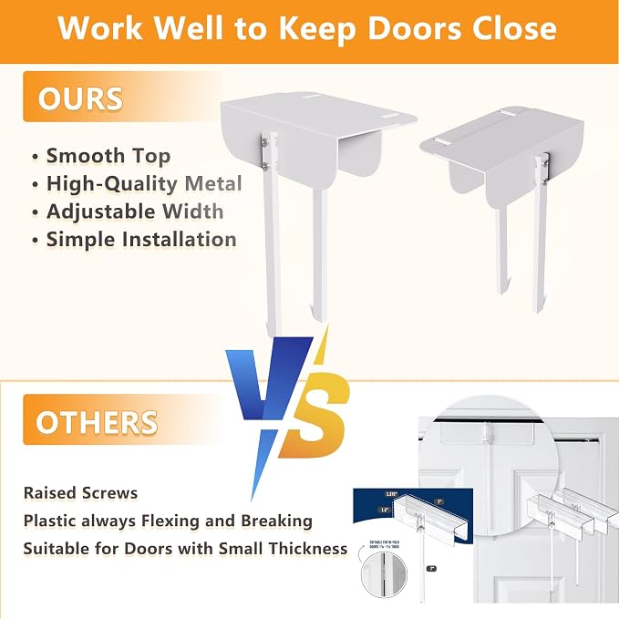 Adjustable Metal Bi-fold Door Lock, Keep Safety, White, 1 Pack | Bifold Door Lock Kit for 0.6-2 Inch Thick Doors, Protection Child and Pet Proof Bi-fold Door Lock for Closet Cabinet Pantry - Image 5