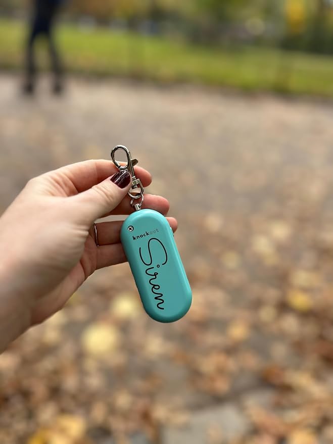 Knockout Siren - Teal - Personal Security Alarm Keychain - Rechargeable - Easy to Use - Super Loud - 130 DB - LED Flashlight - Emergency Safety Alarm for Women, Men, Children, Elderly - TSA Approved - Image 4