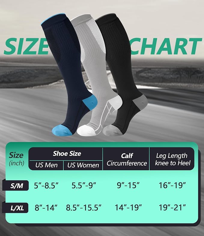 FuelMeFoot 3 Pack Copper Compression Socks - Compression Socks Women & Men Circulation - Best for Medical,Running,Athletic - Image 6