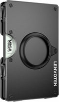 Lenvoten Upgraded Hinged Minimalist Wallet for Men, AirTag Compatible | Slim Metal Aluminum, RFID Blocking Credit Card Holder & Money Clip Holds 20 Cards, Premium Scratch-Resistant Finish by Lenvoten