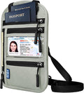 RFID Blocking Travel Neck Wallet–Hidden Passport Holder & Anti-Theft Money Pouch for Men & Women, Lightweight Concealed Travel Organizer with Adjustable Strap Secure Document (Grey Green) by Vastsky