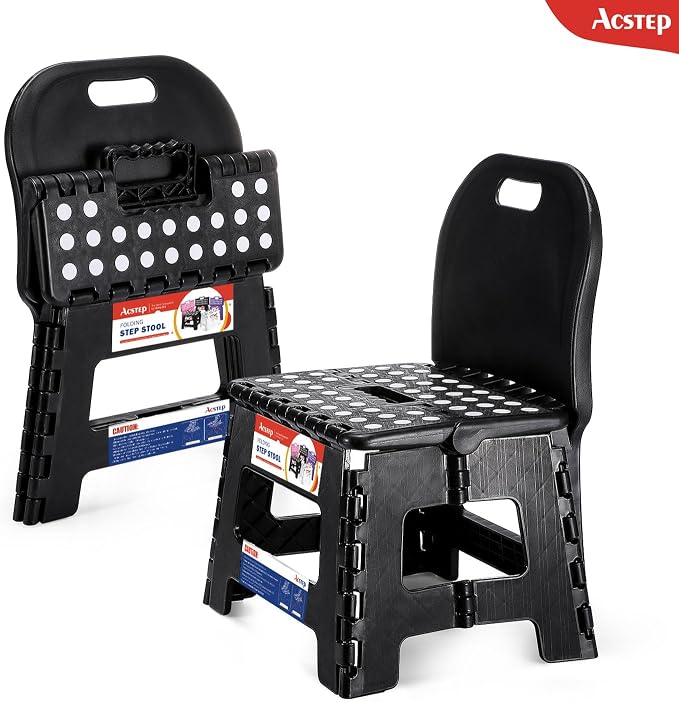 Folding Kids Step Stool with Back Support for Kids,9" Plastic Kids Chair for Outdoor or Indoor Kitchen Step Stools and Bathroom Stool for Toddlers Boys Girls - Image 9
