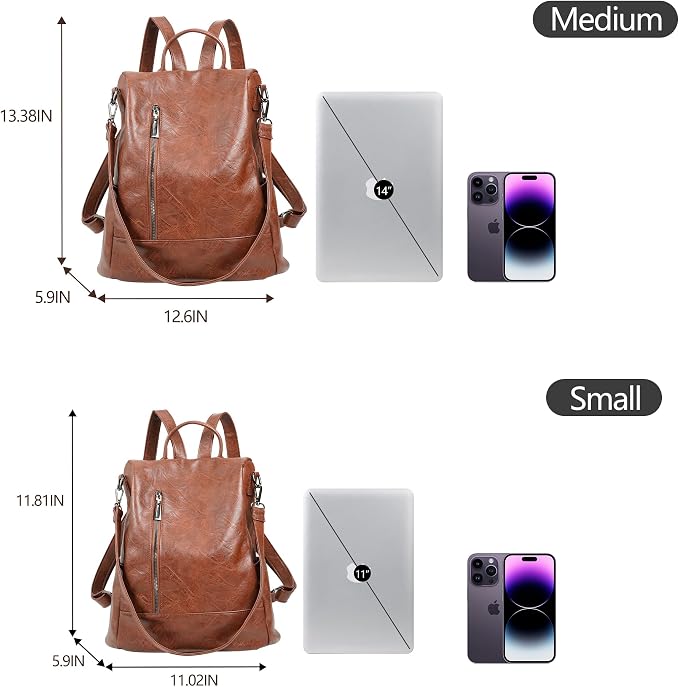 Small Women Backpack Purse PU Leather Anti-theft Casual Shoulder Bag Fashion Ladies Satchel Bags - Image 4