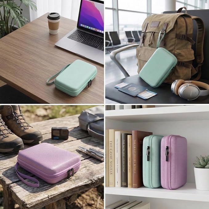 Hard Travel Electronic Organizer Case for MacBook Power Adapter Chargers Cables Power Bank Apple Magic Mouse Apple Pencil USB Flash Disk SD Card Hard Drive Shockproof Accessories Carrying Bag, Green - Image 6