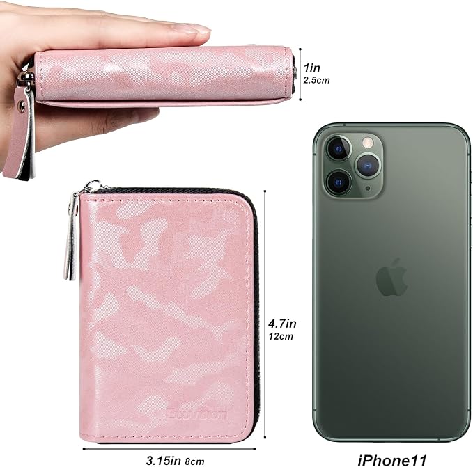 Credit Card Wallet, RFID Card Case Wallet, Zipper Card Cases Holder for Men Women, RFID Blocking, KeyChain Wallet, Compact Size Card Organizer Case for Women - Image 6