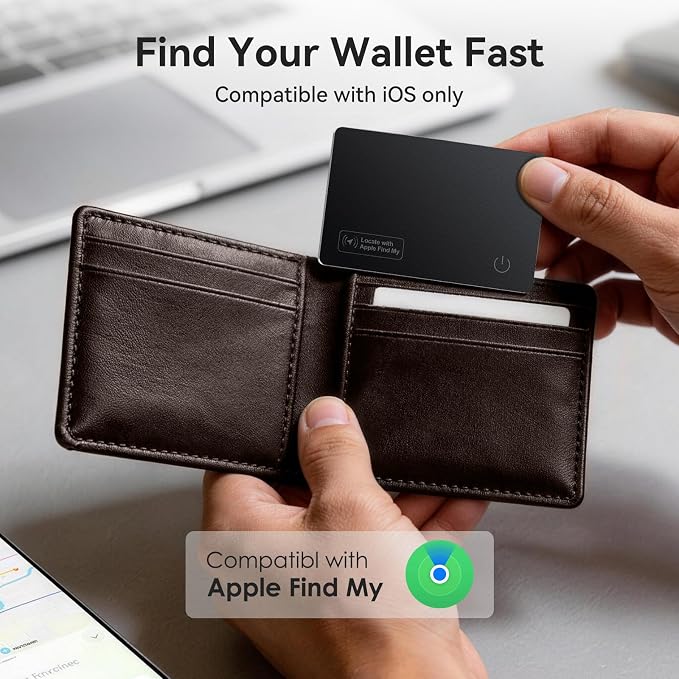 2-Pack Wallet Tracker Card Compatible with Apple Find My, 0.07in Slim Wallet Finder, IP68 Waterproof, Tracking Card for Wallet, Luggage Tag, Passport & Purse, Wireless Rechargeable - Image 3