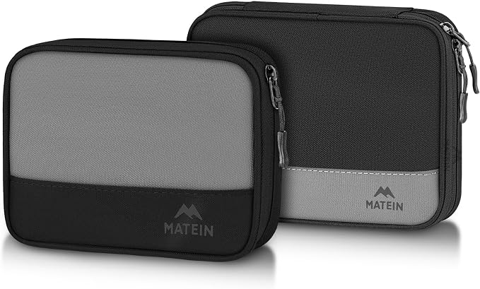 MATEIN Travel Electronics Organizer Case 2 Pack, Lightweight Cable Bag | Water Resistant, Portable Electronics Case, Carrying Bag for Cable, Changer, Earphone, for Electronic Accessories by MATEIN