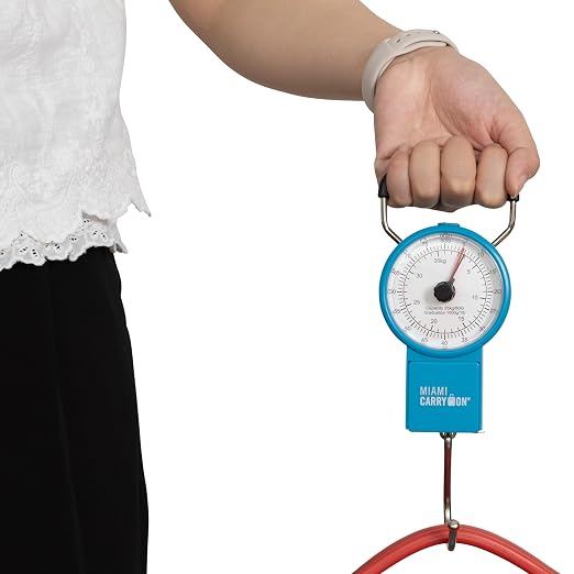 Mechanical Luggage Scale with Tape Measure, Up to 80 Pounds (Blue) - Image 3