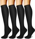 CHARMKING Compression Socks for Women & Men, 4 Pairs, Travel Nurse Athlete | Graduated 10-15mmHg compression, soft stretch fabric, boost blood circulation, relieve leg swelling, ideal for travel, nurses by CHARMKING