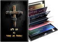 Metal Wallet,Credit Card Holder for Women,Slim RFID Blocking Credit Card Holder Thin Aluminum Wallet ID Case,6 Slot Business Mini Hard Metal Case for Women/Men,Retro Cross Black by Unknown