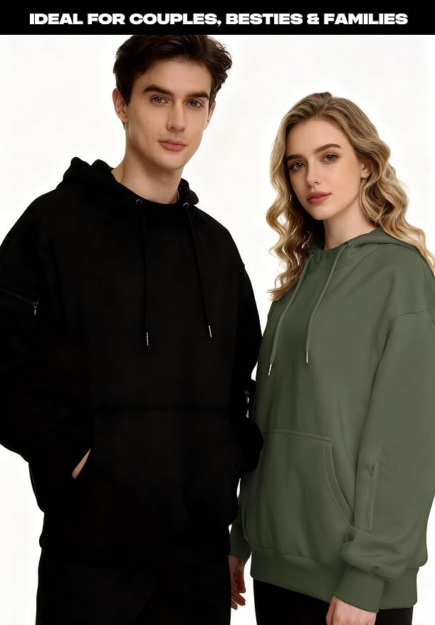 Unisex Travel Hoodie with Eyemask Fleece Sweatshirt Fall Winter | Airplane Hoodie with Multi Pockets & Eye mask Womens Sweatshirts Comfort Pullover Fleece Sweaters Fashion Tops for Couples - Image 5