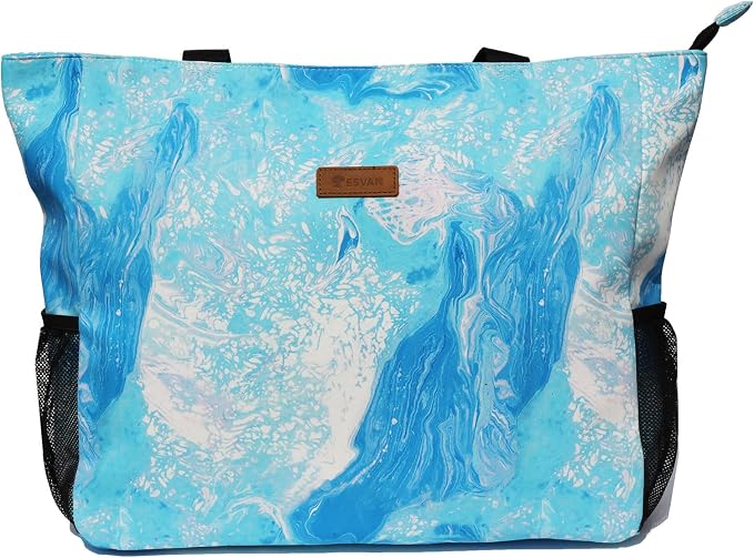ESVAN LARGE BEACH BAG Water Resistant Lightweight 20 inch Women Oversize Tote Bag for Gym Beach Travel Pool Yoga Nurse - Image 3