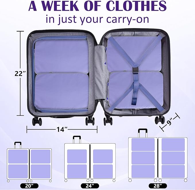 Compression Packing Cubes for Travel Suitcase Organizer Bags, Purple, L | Expandable Travel Cubes for Packing Luggage Organizer Bags Compression Bags for Travel Essentials - Image 5
