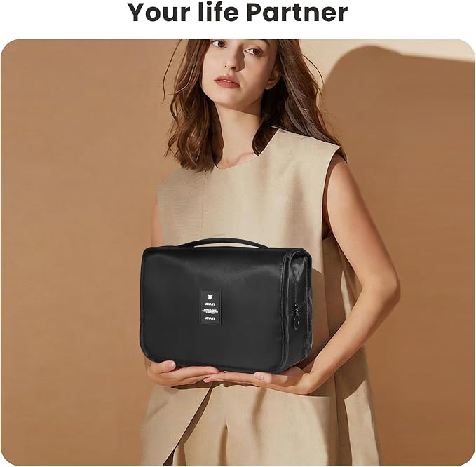 Portable Hanging Toiletry Bag for Travel, Small Multifunctional Makeup Cosmetic Bag for Women, Waterproof Travel Toiletries Organizer, Shower Bathroom Pouch with Hook for Gym, Camping, Business Trips - Image 6