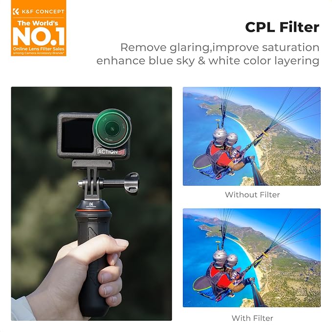 K&F CONCEPT Push-in CPL ND Filter for DJI Osmo Action 5 Pro | 6 Pack ND8 ND16 ND32 ND64 ND256 CPL Polarizer Neutral Density Multi Coated HD Optical Glass Action Camera Accessories, FD131 - Image 2