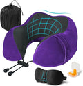 Travel Pillow, Memory Foam Neck Pillow for Traveling, U Shape Neck Pillow Airplane Portable Flight Pillow Travel Kit with 5D Contoured Eye Masks and Earplug for Plane Train Car Home Office by Unknown