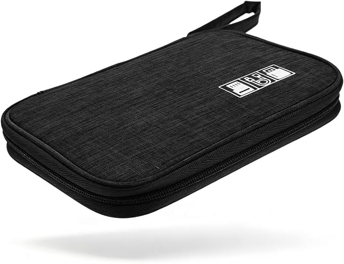 Yamrots Travel Cable Organizer, Electronic Organizer Travel Case, Portable Storage Bag for SD Card, Charger, Power Bank, Earphone (Black) by Yamrots