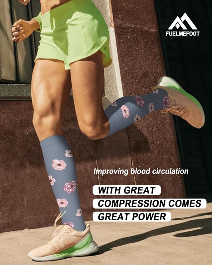 6 Pairs Compression Socks for Women & Men 15-20mmHg Knee High Socks | Graduated Compression Socks Supports Circulation, Ideal for Nurses Pregnancy, Travel, Flying, Running & Daily Wear - Image 2