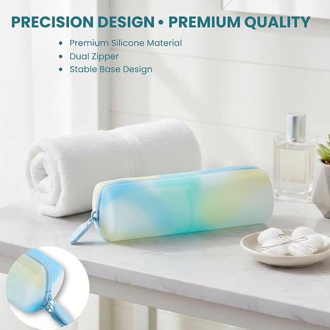 Cotton Round Swab Travel Case, 2-in-1 Beauty Organizer, (Ocean Breeze) - Image 4