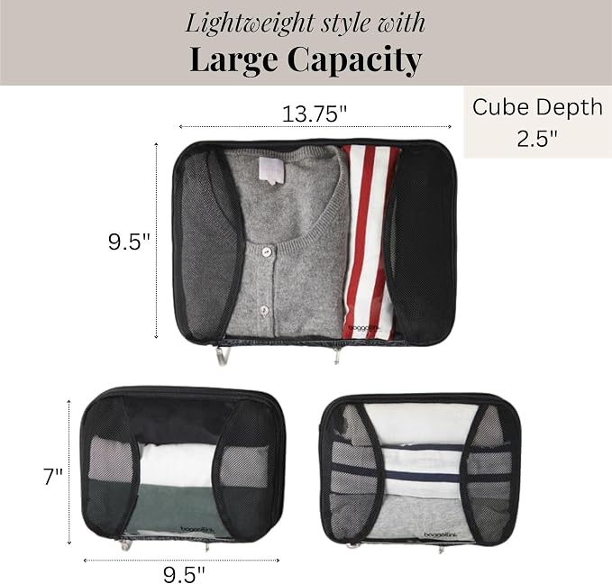 Baggallini Compression Cube 3-piece set - Lightweight Compression Packing Cubes for Travel - Image 4
