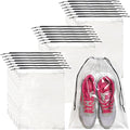 50 Pcs Shoe Bags for Travel,Large Transparent Travel Shoe Bags for Packing,Clear Plastic Drawstring Bags Shoe Dust Bags,Portable Shoes Organizers Pouch with Rope for Men and Women by Irrmshr