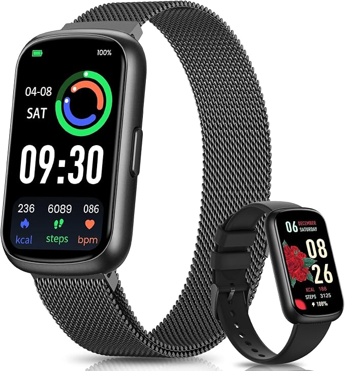 DEKELIFE Fitness Trackers,Smart Watches for Men Women with 24/7 Heart Rate/Sleep Monitor, Fitness Watch with IP68 Waterproof, Health Activity Trackers for Android and iPhone Carbon Black by SmartWatch